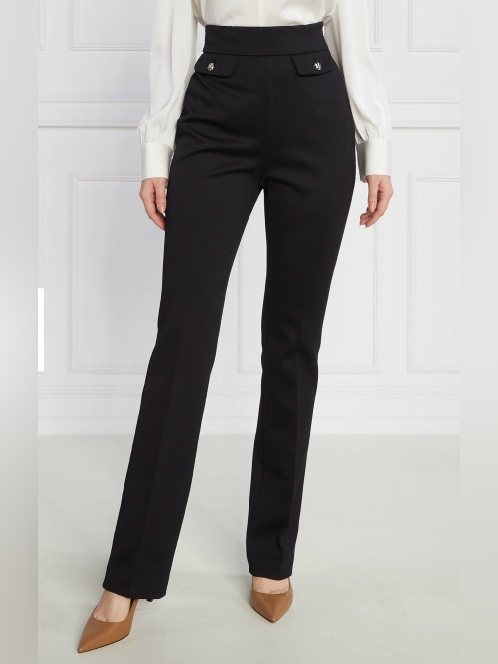 BOSS Hugo Boss Topeka Black High Rise Straight Leg Pants Size 6, Office Siren